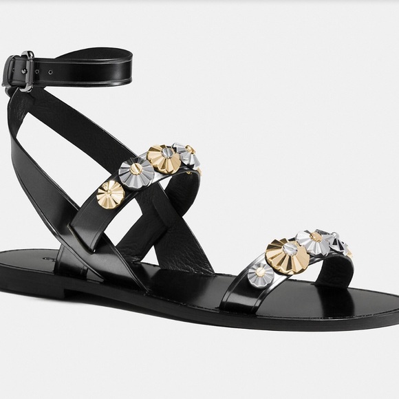 Coach Eleanor Mirror Metallic sandal women’s size 6 EUC - Picture 4 of 14